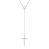 Miranda 0.3ct CZ Classic Lariat Cross Necklace
