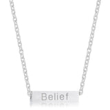 Luck Stainless Steel Bar Script Necklace