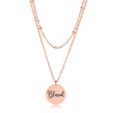 Delicate Rose gold Plated Necklace Blessed