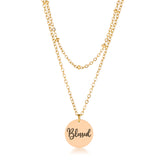 Delicate Gold Plated Necklace Blessed