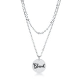 Delicate Silver Plated Necklace Blessed