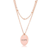 Double Chain HOPE Necklace Rose Gold