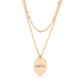 Double Chain FAITH Necklace Gold