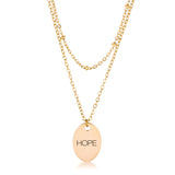 Double Chain HOPE Necklace Gold