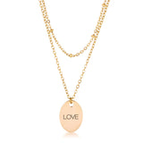 Double Chain LOVE Necklace Gold