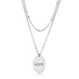 Double Chain HOPE Necklace Silver