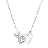 CZ Interlocking Heart Ribbon Pendant