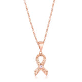 Heart Filigree Breast Cancer Awareness Ribbon Pendant