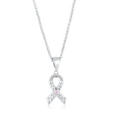 Heart Filigree Breast Cancer Awareness Ribbon Pendant