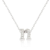 Avera - Avera Micro-Pave Initial N Pendant Necklace in Sterling Silver - One Size - Silver