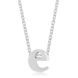 Avera - Avera Finish Initial E Pendant In Polished Silver - One Size - Silver