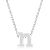 Avera Finish Initial N Pendant in Polished Silver