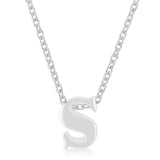 Avera - Avera Finish Initial S Pendant In Polished Silver - One Size - Silver