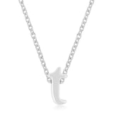 Avera - Avera Finish Initial T Pendant in Polished Silver - One Size - Silver