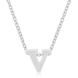 Avera Finish Initial V Pendant In Sterling Silver