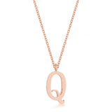 Elaina Stainless Steel Q Initial Necklace