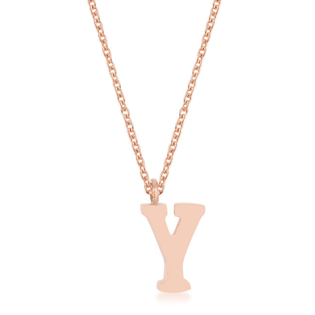 Elaina Stainless Steel Y Initial Necklace