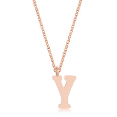 Elaina Stainless Steel Y Initial Necklace