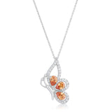 Karen 2.8ct CZ Rhoidum Butterfly Drop Necklace