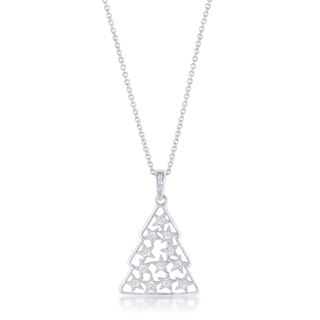 .2 ct CZ Christmas Tree Pave Holiday Pendant