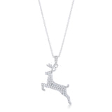 .35 ct CZ Reindeer Pave Holiday Pendant