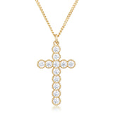 Micro Beaded Plated CZ Cross Pendant