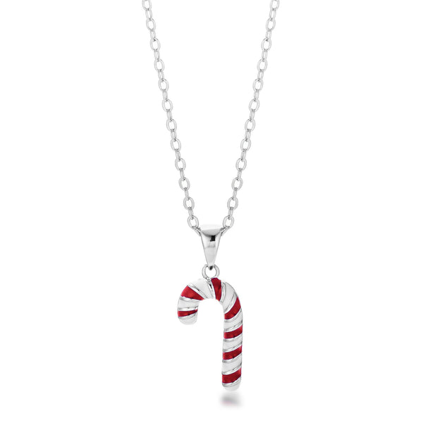 Enamel Candy Cane Necklace