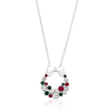 Holiday Wreath Crystal Pendant