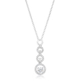 Halo Graduated Cubic Zirconia Pendant