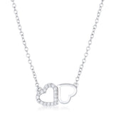 Sweet and Romantic Melded CZ Hearts Necklace