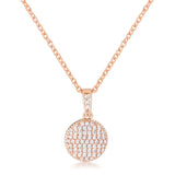 Necklace with CZ Disk Pendant