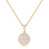 Necklace with CZ Disk Pendant