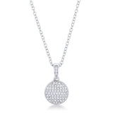 Necklace with CZ Disk Pendant