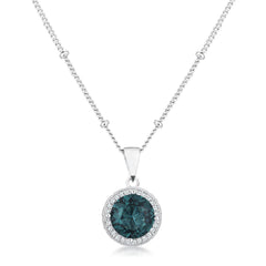 3Ct CZ Round Halo Satellite Pendant