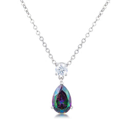 4.95Ct Mystic Iridescent Teardrop Pendant