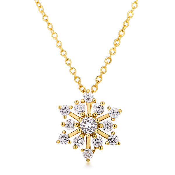 Contemporary CZ Snowflake Necklace