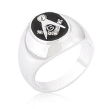 Onyx Cubic Zirconia Masonic Ring