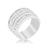 4 Row Cubic Zirconia Cocktail Ring