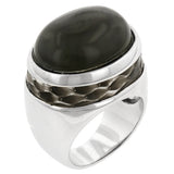 Avera Serpent Gaze Statement Ring In Polished Black