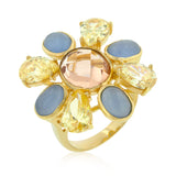 Multi-Cubic Zirconia Floral Ring