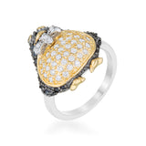 Jet Cubic Zirconia Penguin Ring