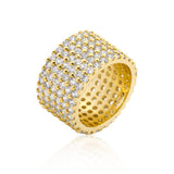 Wide Pave Cubic Zirconia Ring