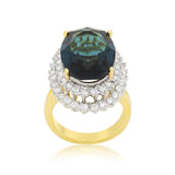 Two-tone Double Halo Cocktail Ring
