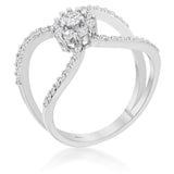 0.4ct CZ Delicate Floral Wrap Ring