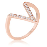 Michelle 0.2ct CZ Delicate V-Shape Ring