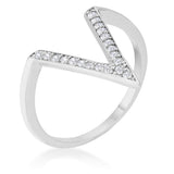 Michelle 0.2ct CZ Delicate V-Shape Ring