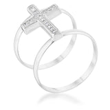 Francis 0.08ct CZ Contemporary Cross Ring