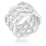 Contemporary 0.88ct CZ Twist Wide Cocktail Ring