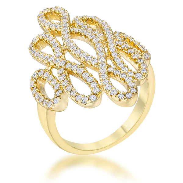 Natasha 0.94ct CZ 14k Contemporary Cocktail Ring