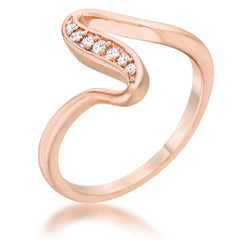 Sheryl 0.07ct CZ 14k Simple Wave Ring